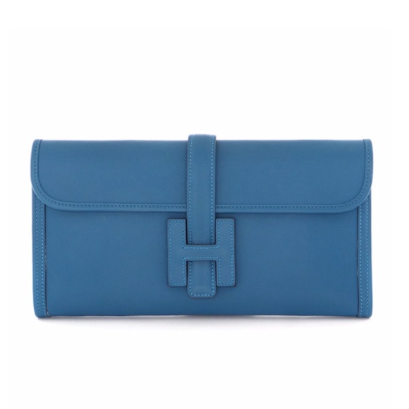 Hermes Handbags - SOLD Hermès Blue Swift Leather Jige Elan 29 Clutch